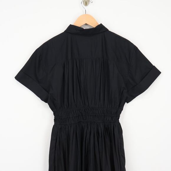 J.Crew Elena Midi Shirtdress Cotton Poplin Black Size 10 NWT - Picture 6 of 8